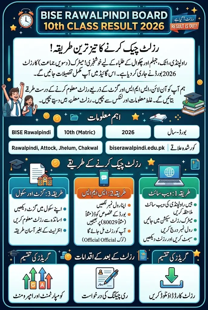 BISE Rawalpindi Board 10th Class Result Check 2026 – Step by Step Method