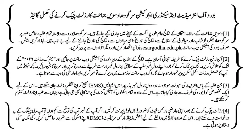 When and Where to Check BISE Sargodha 10th Class Result 2026 Complete Guide Inside